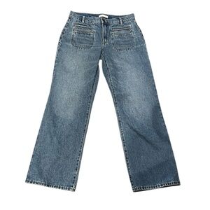 Loft The relaxed straight patch pocket med wash jean size 27/4